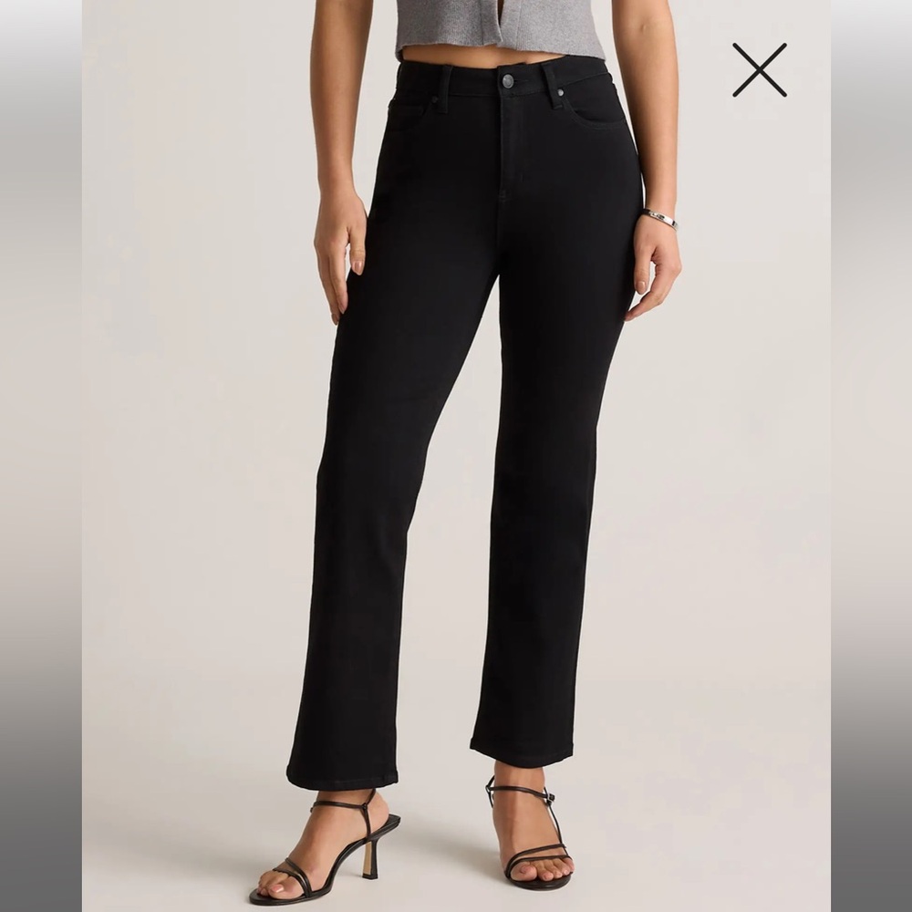 Quince Bella Stretch Straight Jeans 25 Black EUC